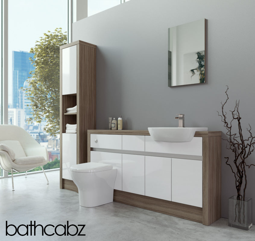 SIDONA DRIFTWOOD BASE & TALL UNIT BATHROOM FITTED FURNITURE