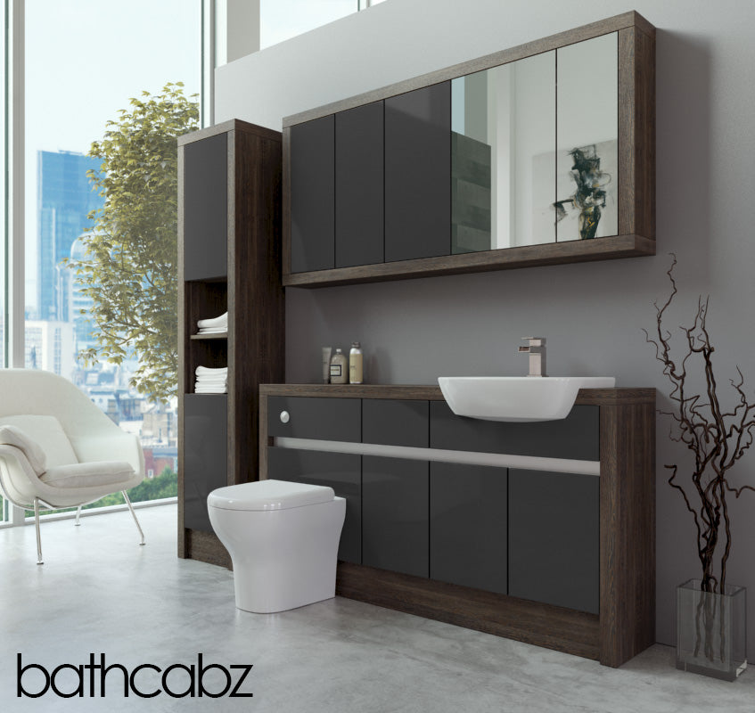 SIDONA MALI WENGE BASE, WALL & TALL UNIT BATHROOM FITTED FURNITURE