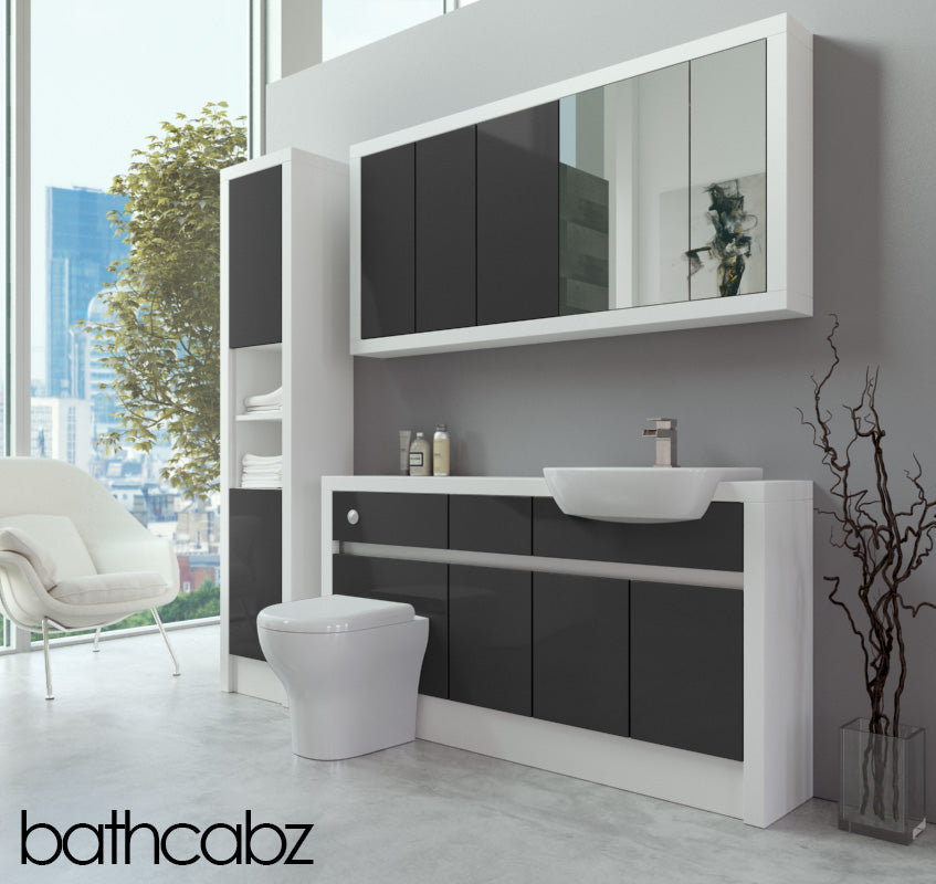 SIDONA WHITE MATT BASE, WALL & TALL UNIT BATHROOM FITTED FURNITURE