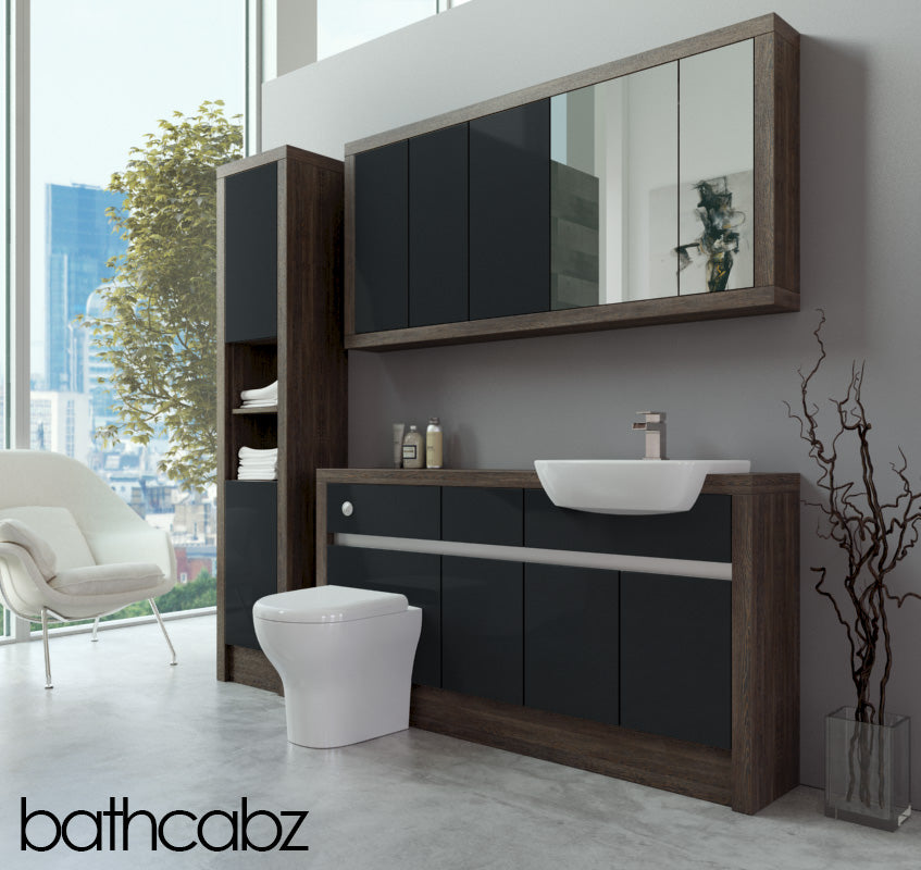 SIDONA MALI WENGE BASE, WALL & TALL UNIT BATHROOM FITTED FURNITURE