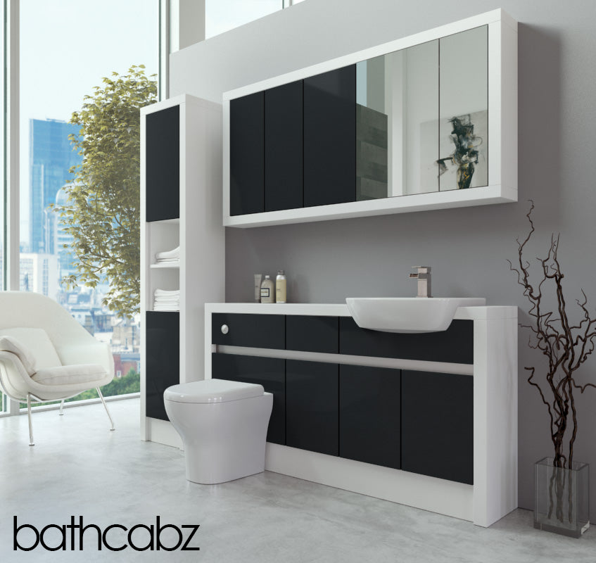 SIDONA WHITE MATT BASE, WALL & TALL UNIT BATHROOM FITTED FURNITURE