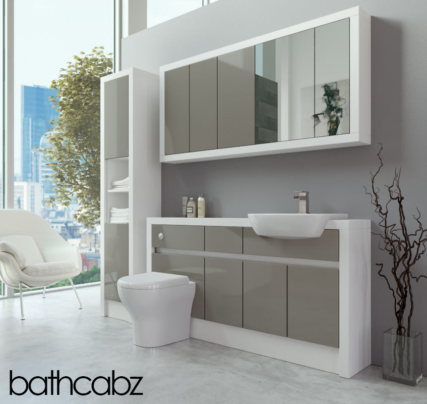 SIDONA WHITE MATT BASE, WALL & TALL UNIT BATHROOM FITTED FURNITURE