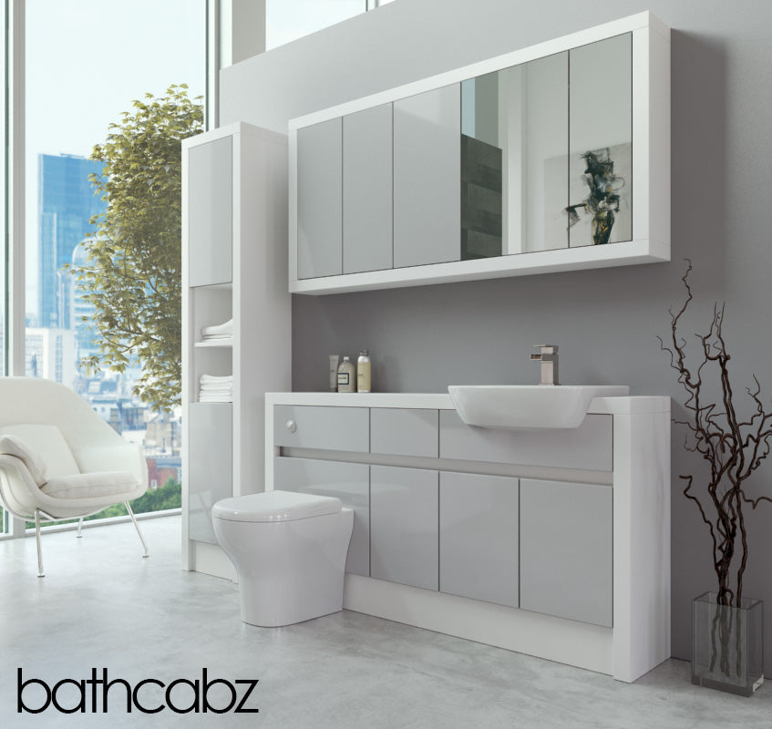 SIDONA WHITE MATT BASE, WALL & TALL UNIT BATHROOM FITTED FURNITURE