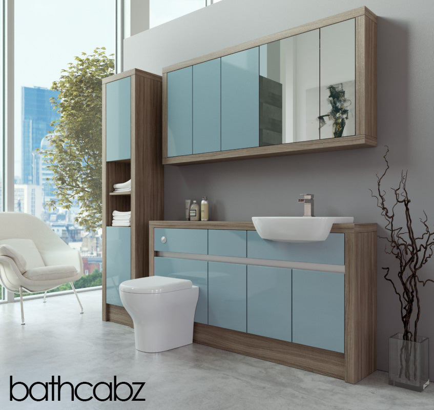 SIDONA DRIFTWOOD BASE, WALL & TALL UNIT BATHROOM FITTED FURNITURE