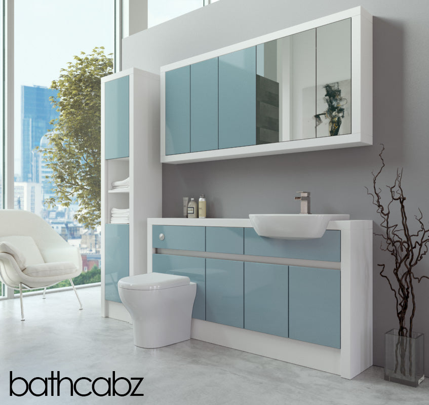 SIDONA WHITE MATT BASE, WALL & TALL UNIT BATHROOM FITTED FURNITURE