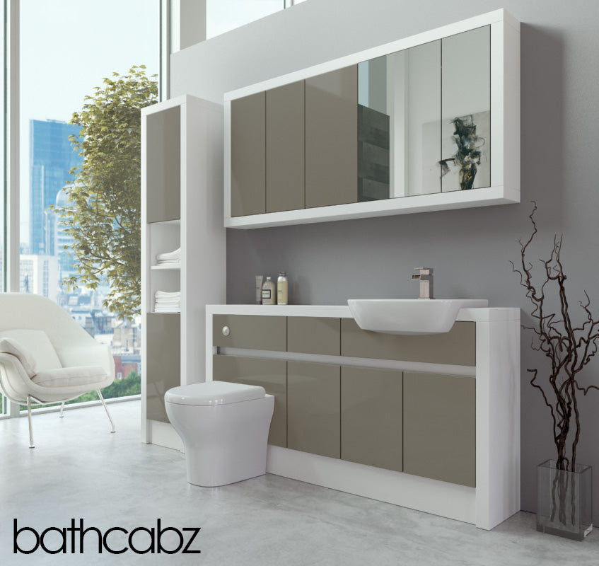 SIDONA WHITE MATT BASE, WALL & TALL UNIT BATHROOM FITTED FURNITURE