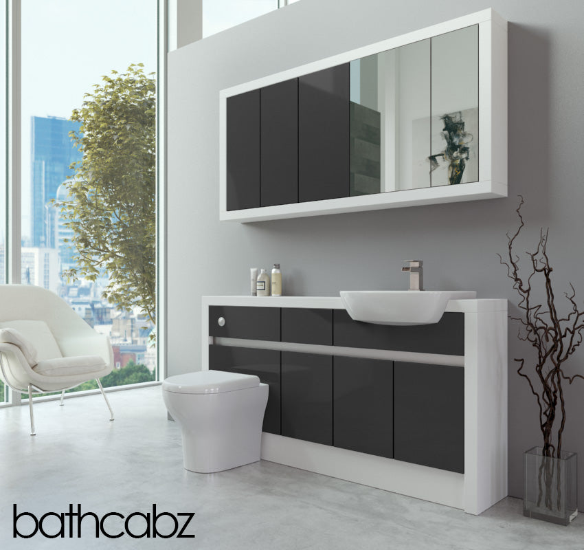 SIDONA WHITE MATT BASE & WALL UNITS BATHROOM FITTED FURNITURE