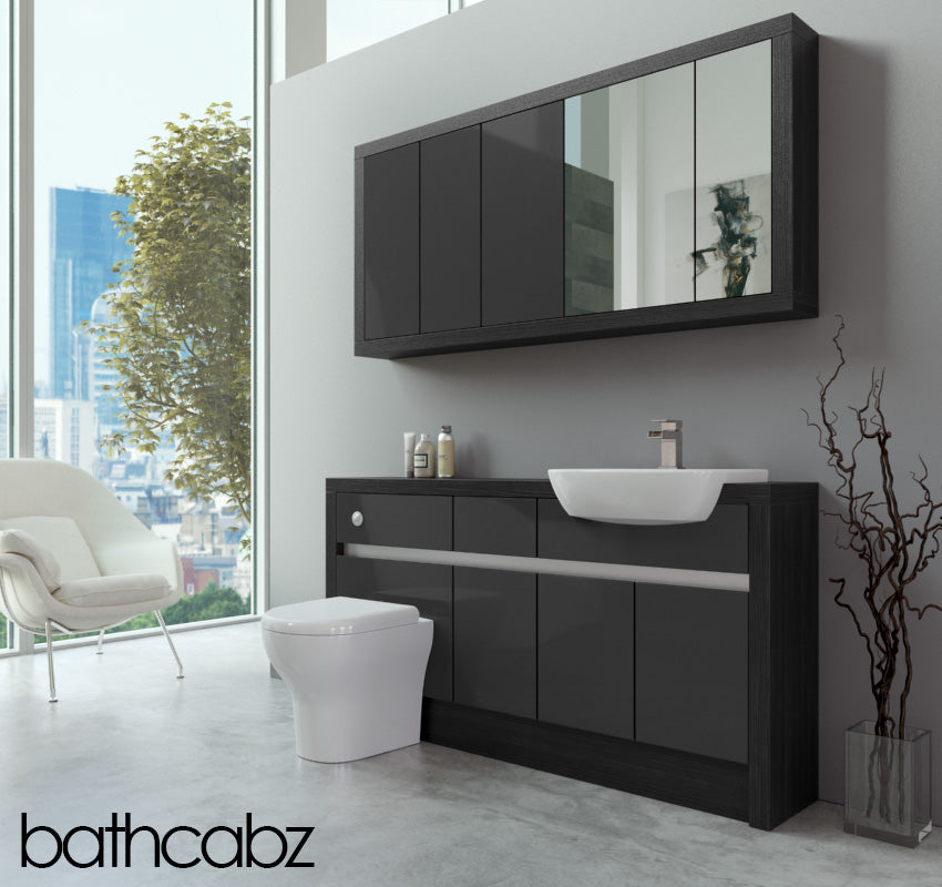 SIDONA HACIENDA BLACK BASE & WALL UNITS BATHROOM FITTED FURNITURE