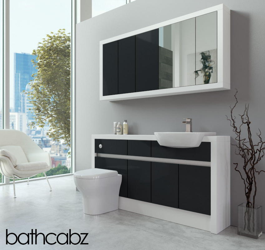 SIDONA WHITE MATT BASE & WALL UNITS BATHROOM FITTED FURNITURE