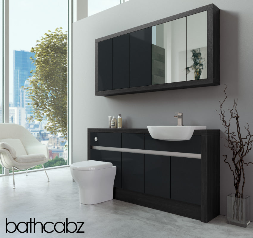 SIDONA HACIENDA BLACK BASE & WALL UNITS BATHROOM FITTED FURNITURE