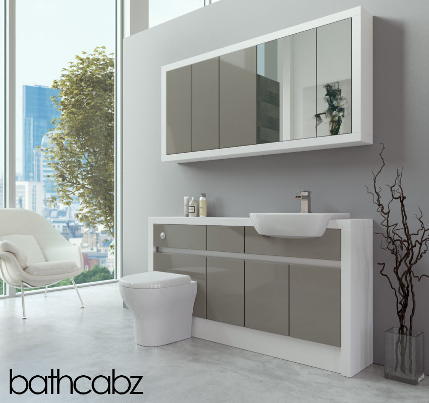 SIDONA WHITE MATT BASE & WALL UNITS BATHROOM FITTED FURNITURE