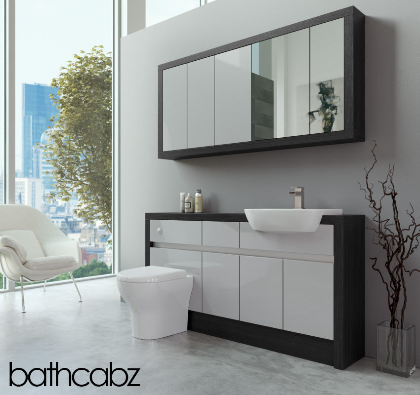 SIDONA HACIENDA BLACK BASE & WALL UNITS BATHROOM FITTED FURNITURE