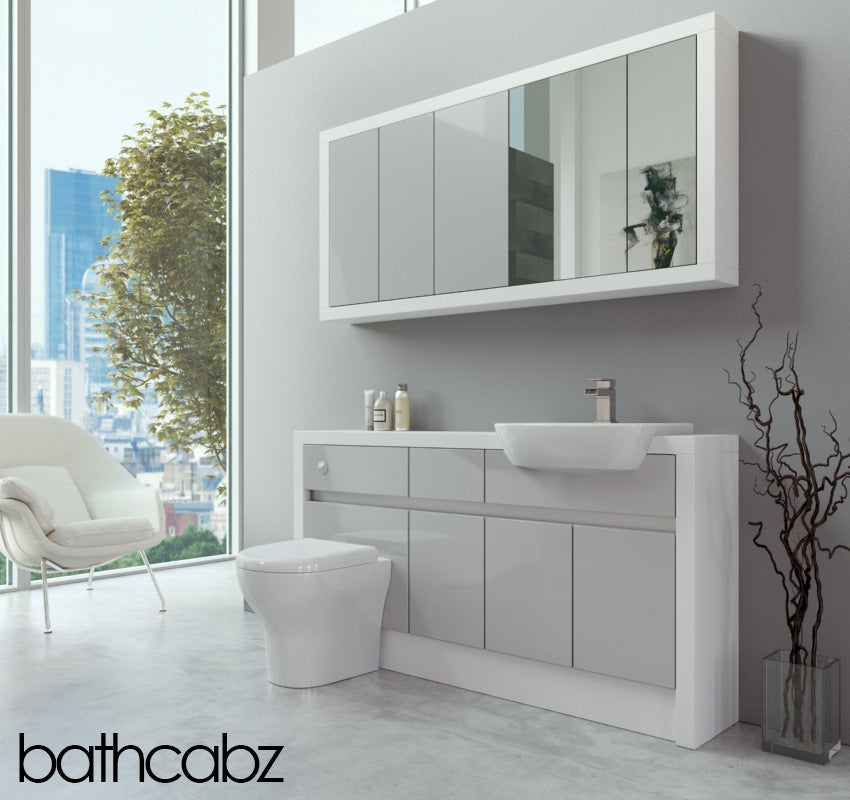 SIDONA WHITE MATT BASE & WALL UNITS BATHROOM FITTED FURNITURE