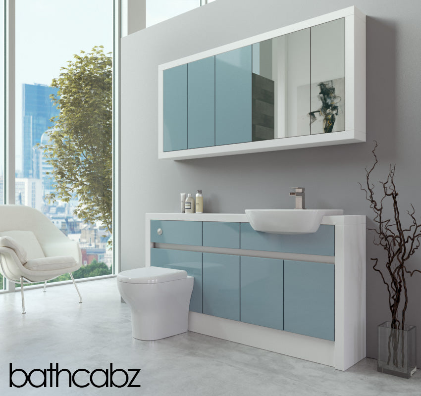 SIDONA WHITE MATT BASE & WALL UNITS BATHROOM FITTED FURNITURE