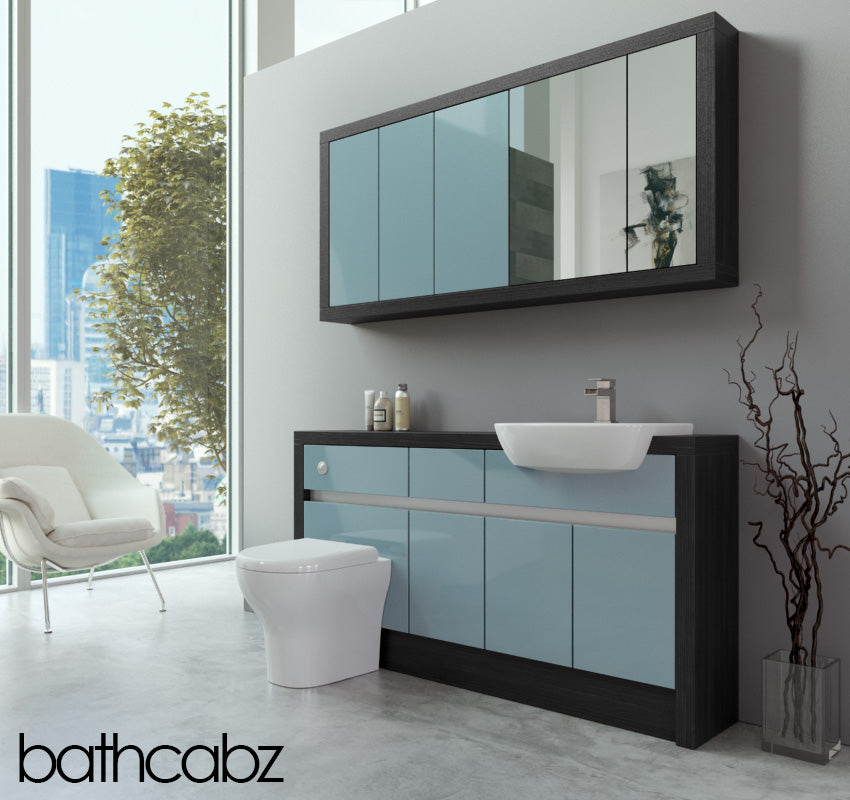 SIDONA HACIENDA BLACK BASE & WALL UNITS BATHROOM FITTED FURNITURE