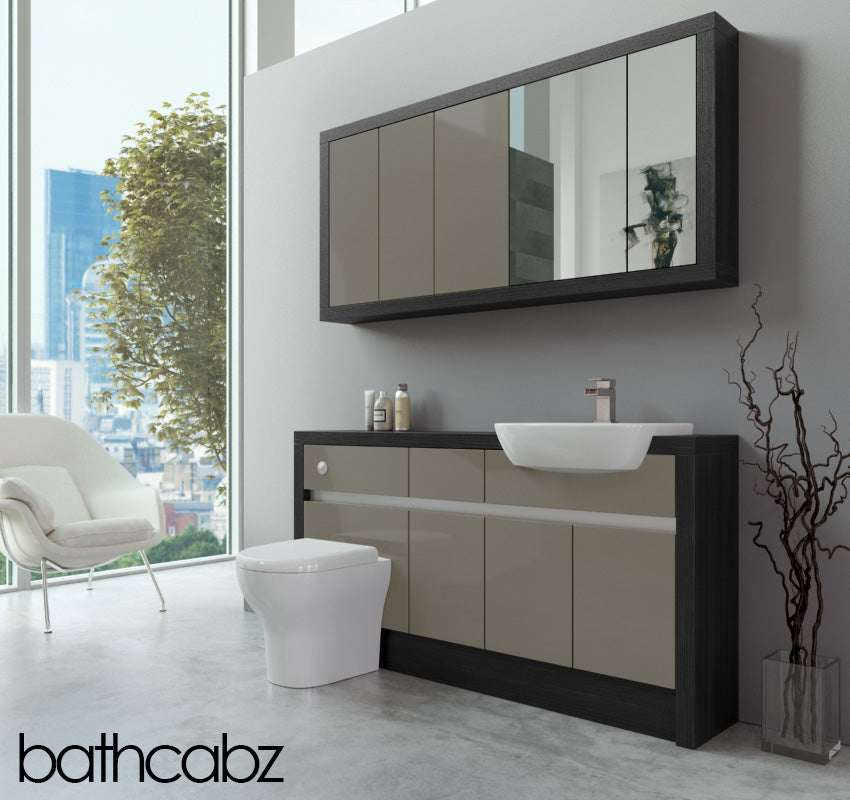 SIDONA HACIENDA BLACK BASE & WALL UNITS BATHROOM FITTED FURNITURE