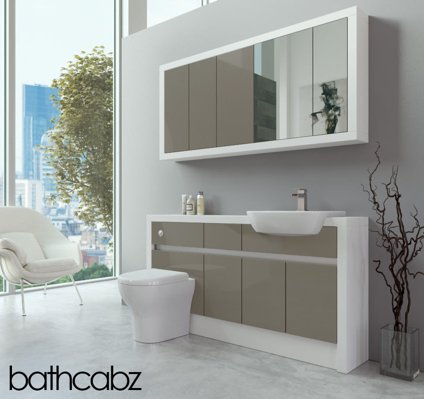 SIDONA WHITE MATT BASE & WALL UNITS BATHROOM FITTED FURNITURE