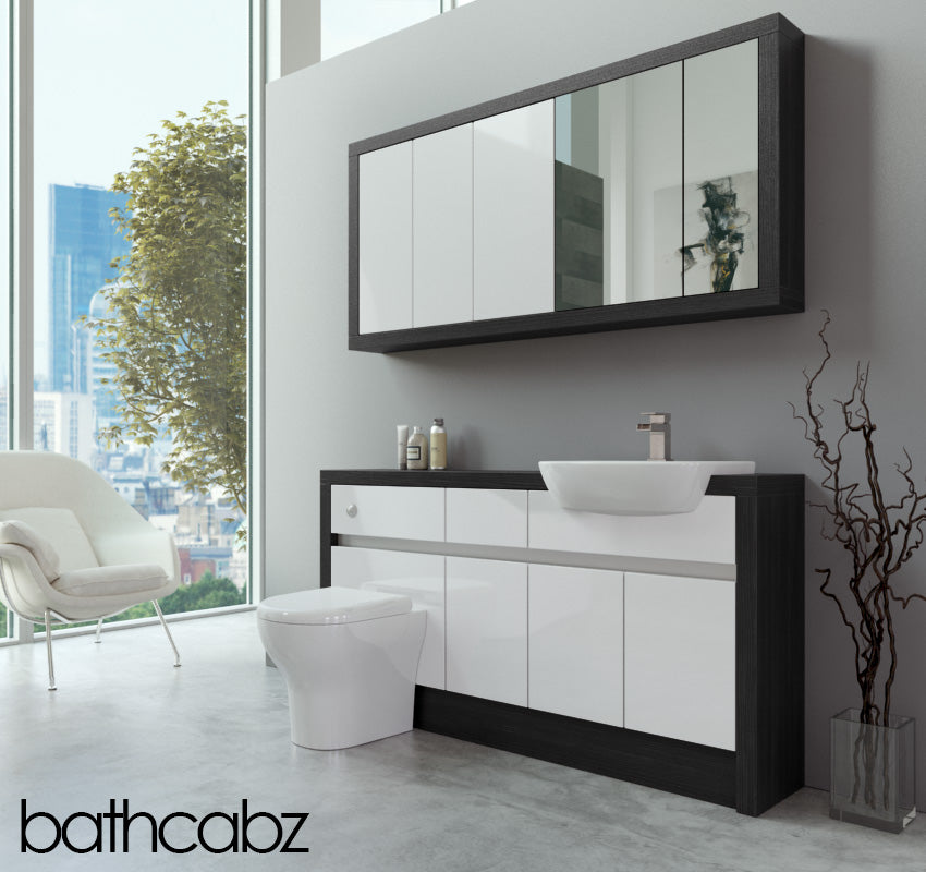 SIDONA HACIENDA BLACK BASE & WALL UNITS BATHROOM FITTED FURNITURE