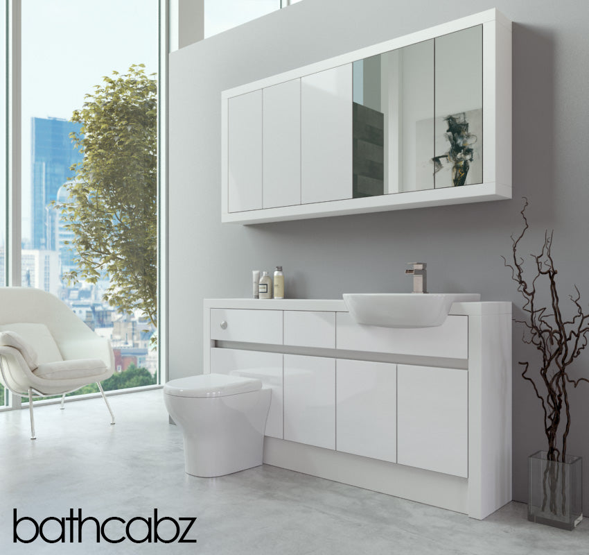 SIDONA WHITE MATT BASE & WALL UNITS BATHROOM FITTED FURNITURE