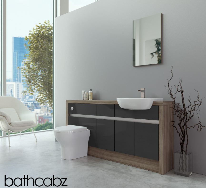 SIDONA DRIFTWOOD BASE UNITS BATHROOM FITTED FURNITURE