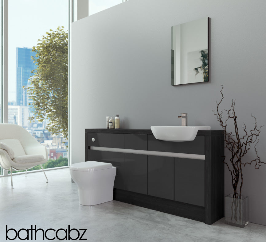 SIDONA HACIENDA BLACK BASE UNITS BATHROOM FITTED FURNITURE