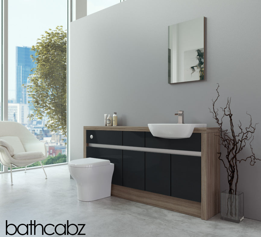 SIDONA DRIFTWOOD BASE UNITS BATHROOM FITTED FURNITURE