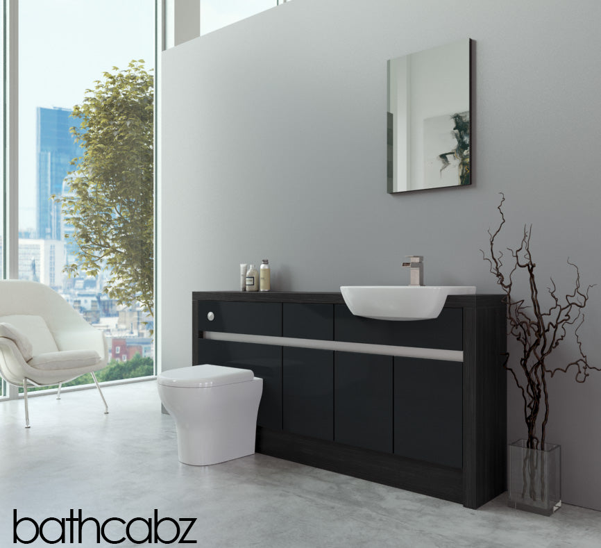 SIDONA HACIENDA BLACK BASE UNITS BATHROOM FITTED FURNITURE