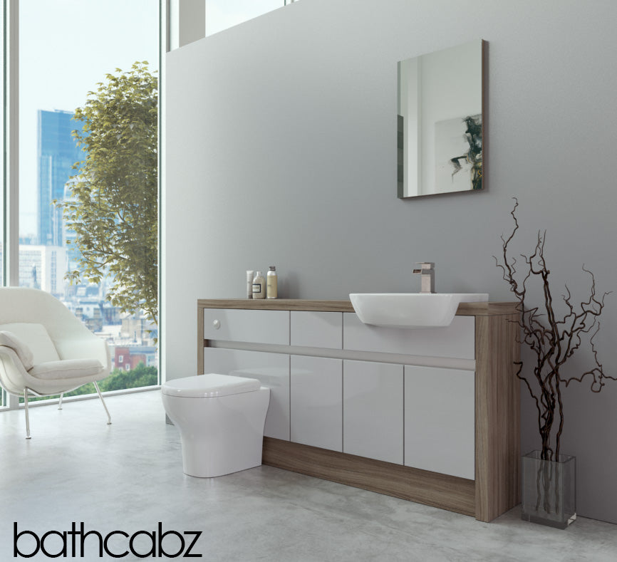 SIDONA DRIFTWOOD BASE UNITS BATHROOM FITTED FURNITURE