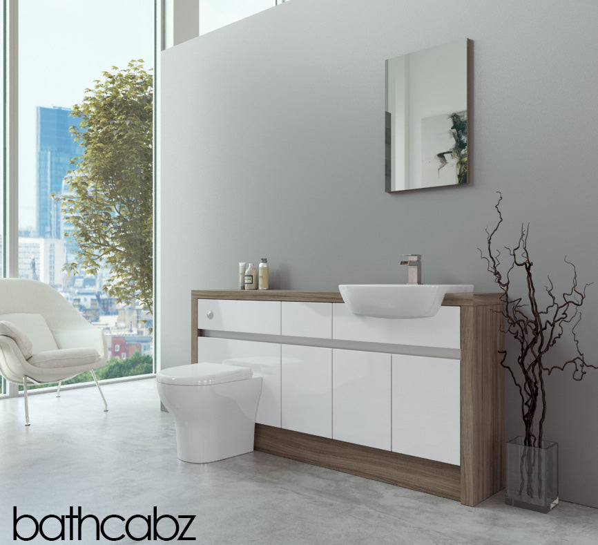 SIDONA DRIFTWOOD BASE UNITS BATHROOM FITTED FURNITURE