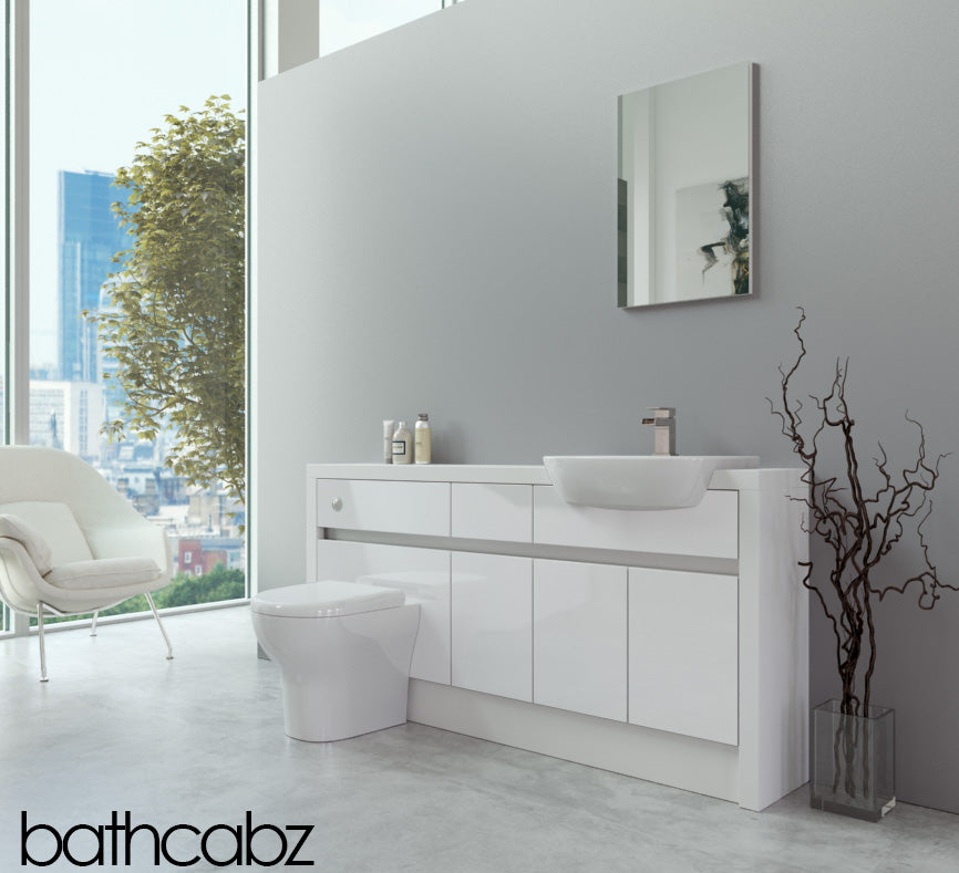SIDONA WHITE MATT BASE UNITS BATHROOM FITTED FURNITURE