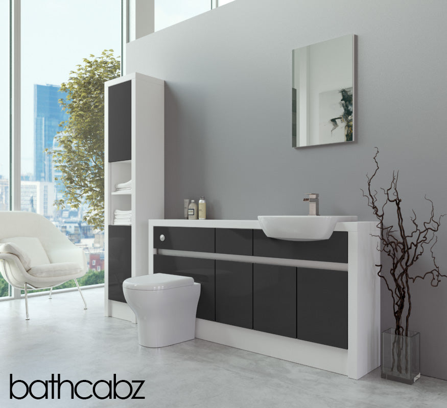 SIDONA WHITE MATT BASE & TALL UNIT BATHROOM FITTED FURNITURE