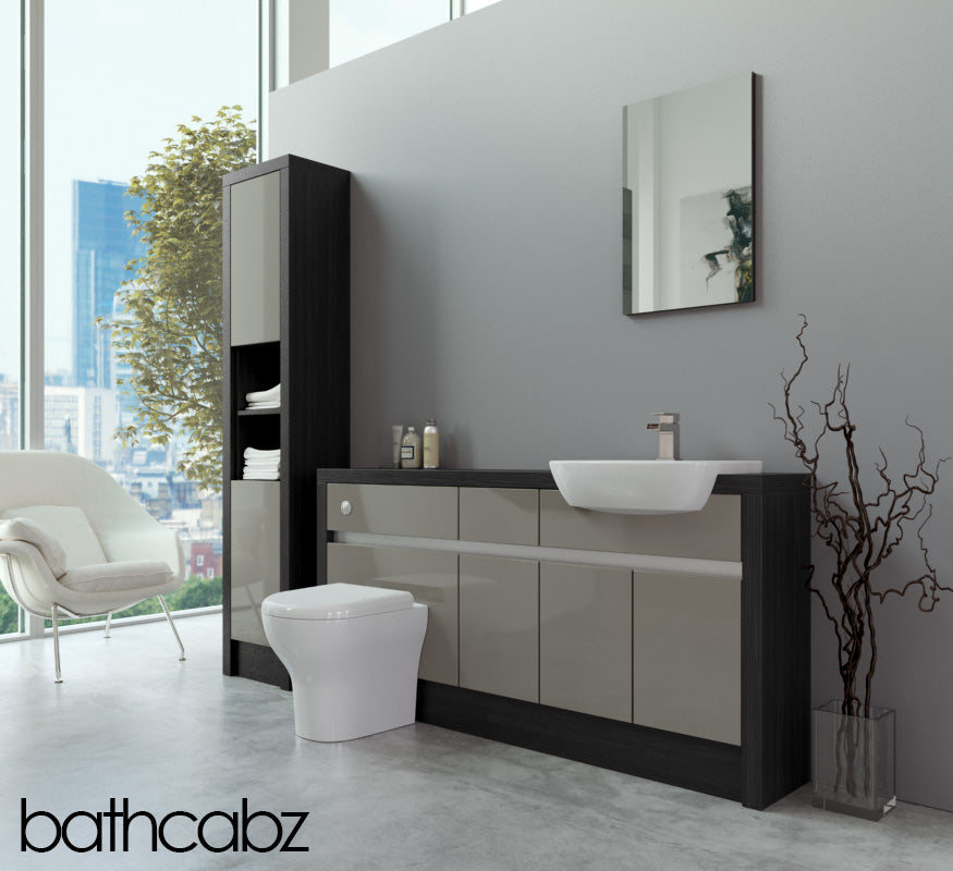 SIDONA HACIENDA BLACK BASE & TALL UNIT BATHROOM FITTED FURNITURE