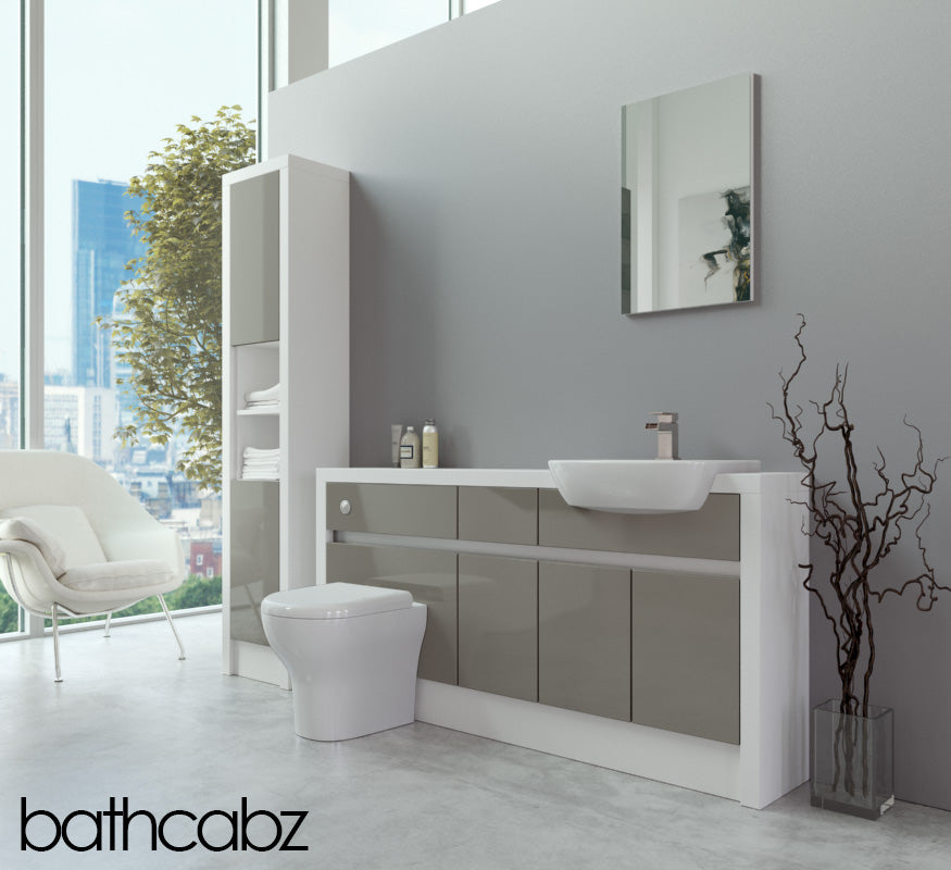 SIDONA WHITE MATT BASE & TALL UNIT BATHROOM FITTED FURNITURE