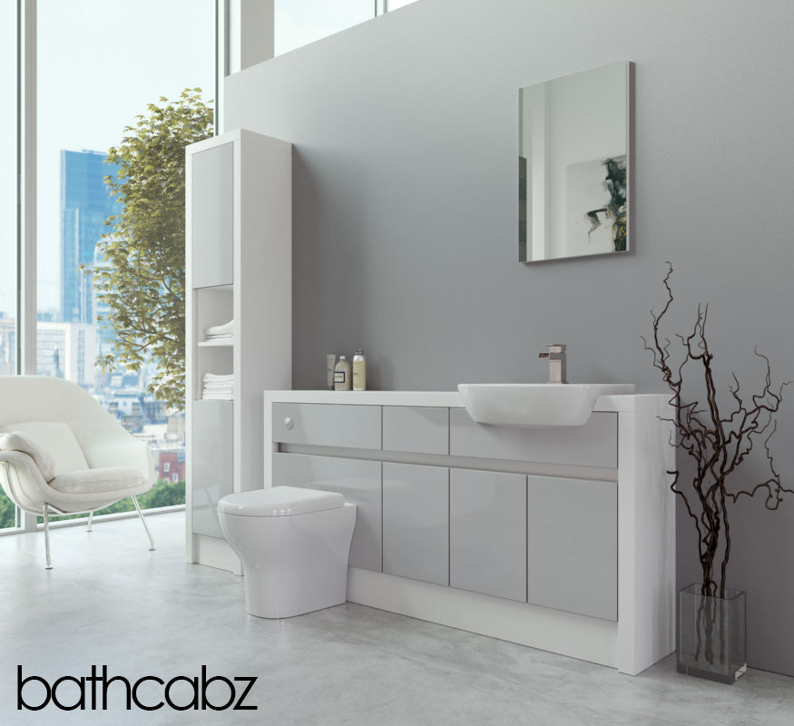 SIDONA WHITE MATT BASE & TALL UNIT BATHROOM FITTED FURNITURE