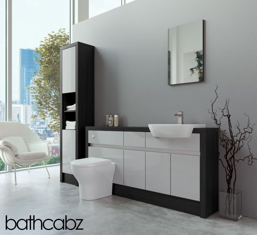 SIDONA HACIENDA BLACK BASE & TALL UNIT BATHROOM FITTED FURNITURE