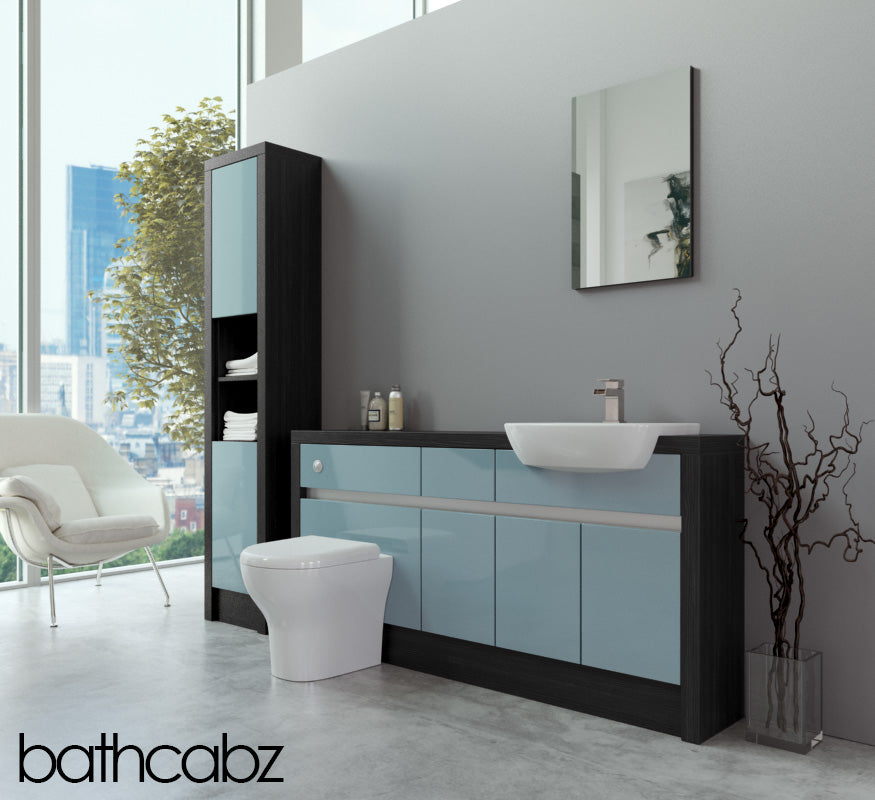 SIDONA HACIENDA BLACK BASE & TALL UNIT BATHROOM FITTED FURNITURE