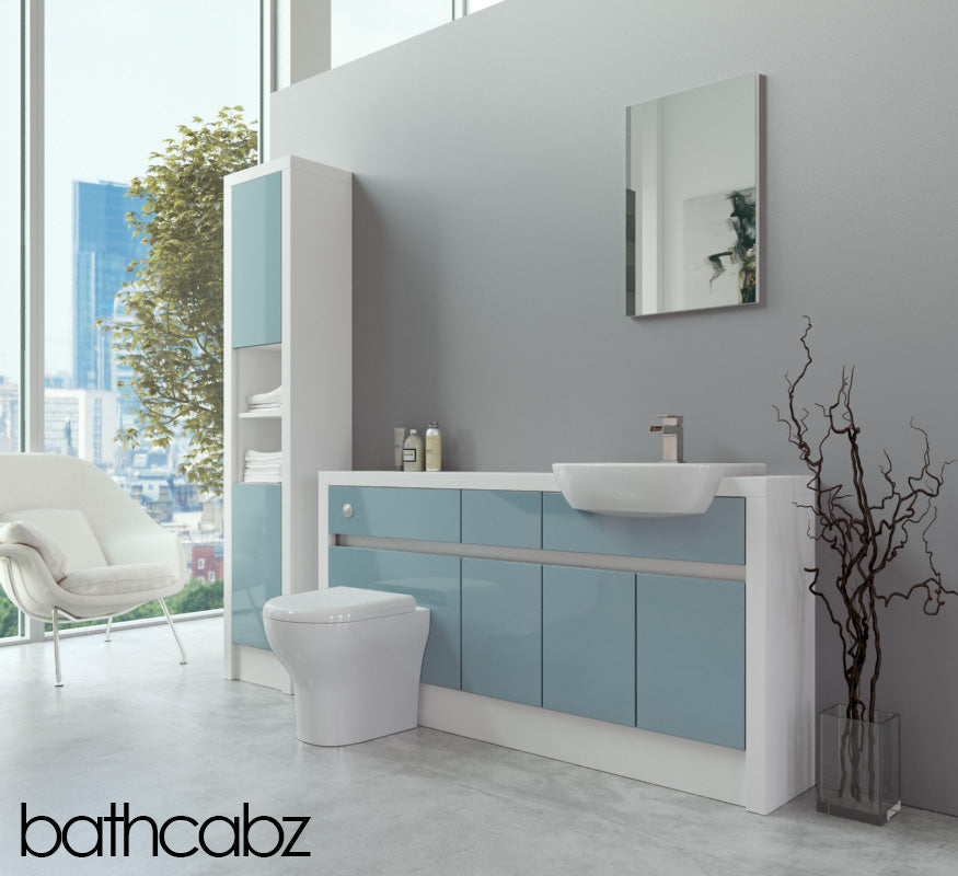 SIDONA WHITE MATT BASE & TALL UNIT BATHROOM FITTED FURNITURE