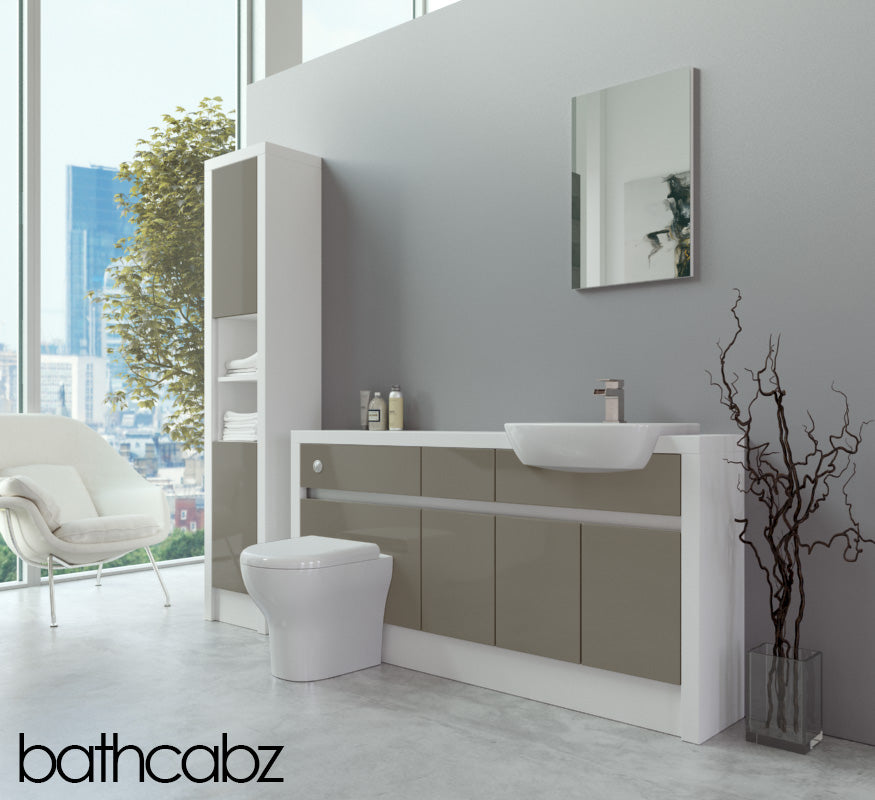 SIDONA WHITE MATT BASE & TALL UNIT BATHROOM FITTED FURNITURE