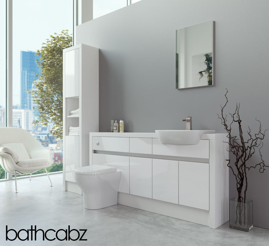 SIDONA WHITE MATT BASE & TALL UNIT BATHROOM FITTED FURNITURE