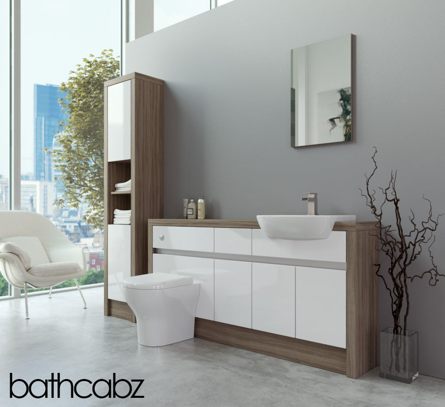 SIDONA DRIFTWOOD BASE & TALL UNIT BATHROOM FITTED FURNITURE