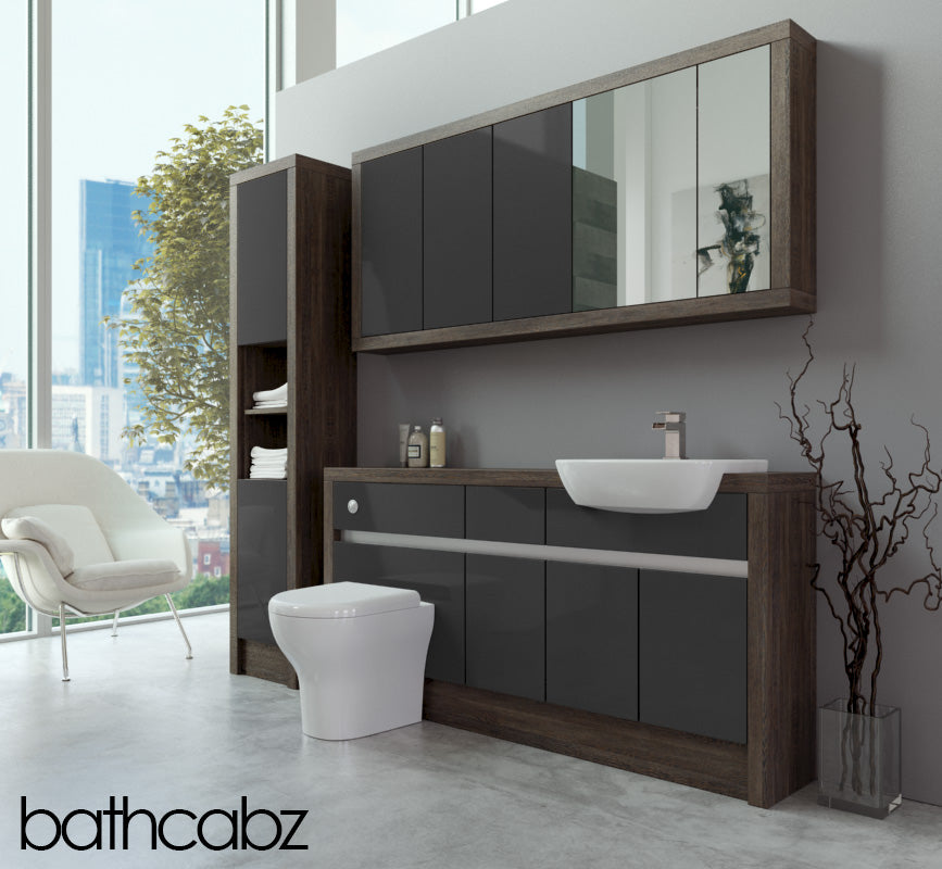 SIDONA MALI WENGE BASE, WALL & TALL UNIT BATHROOM FITTED FURNITURE