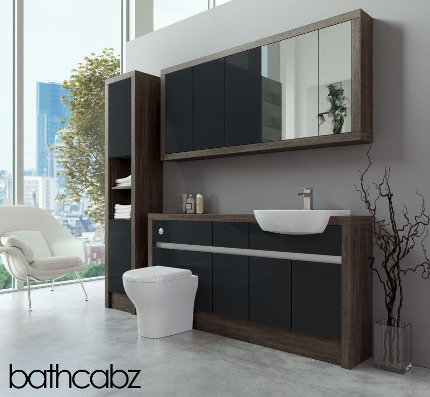 SIDONA MALI WENGE BASE, WALL & TALL UNIT BATHROOM FITTED FURNITURE