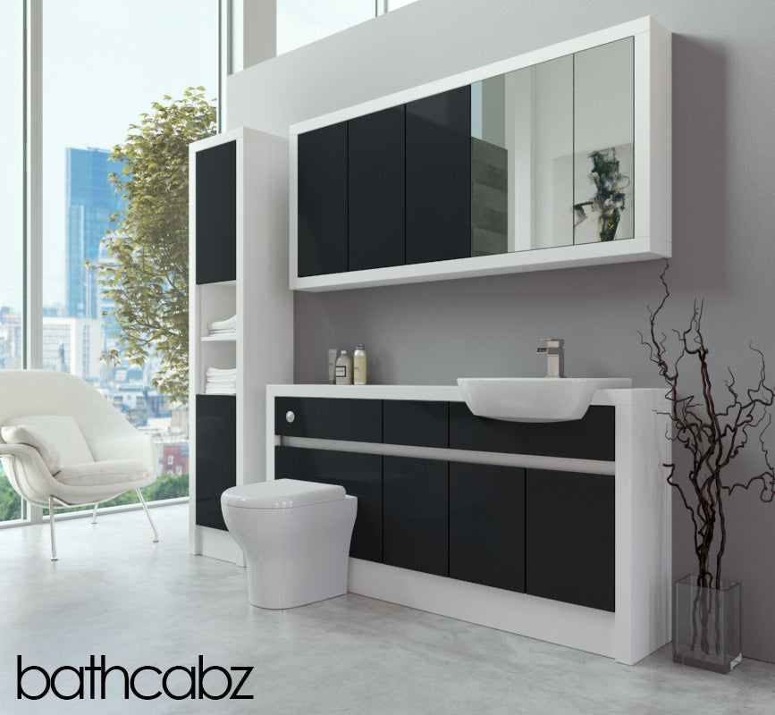 SIDONA WHITE MATT BASE, WALL & TALL UNIT BATHROOM FITTED FURNITURE