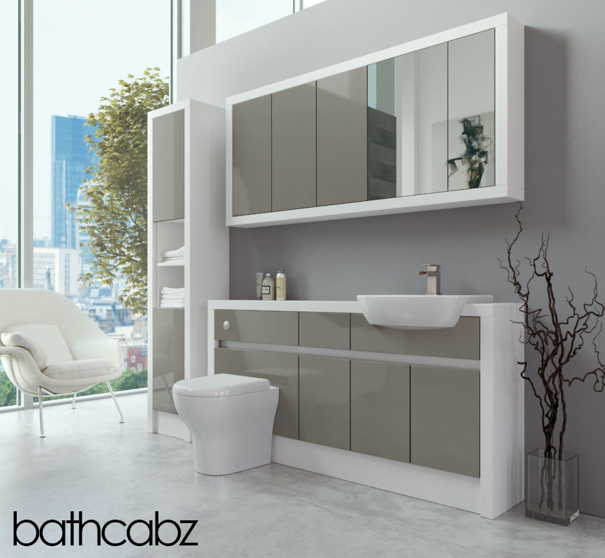 SIDONA WHITE MATT BASE, WALL & TALL UNIT BATHROOM FITTED FURNITURE