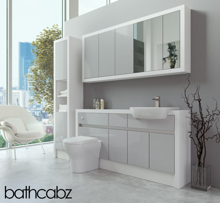 SIDONA WHITE MATT BASE, WALL & TALL UNIT BATHROOM FITTED FURNITURE