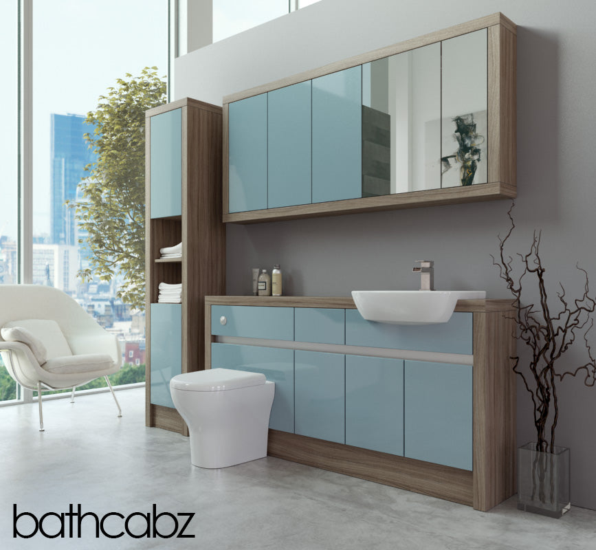 SIDONA DRIFTWOOD BASE, WALL & TALL UNIT BATHROOM FITTED FURNITURE