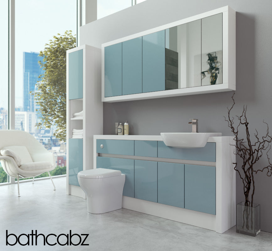 SIDONA WHITE MATT BASE, WALL & TALL UNIT BATHROOM FITTED FURNITURE