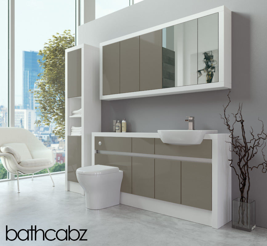 SIDONA WHITE MATT BASE, WALL & TALL UNIT BATHROOM FITTED FURNITURE