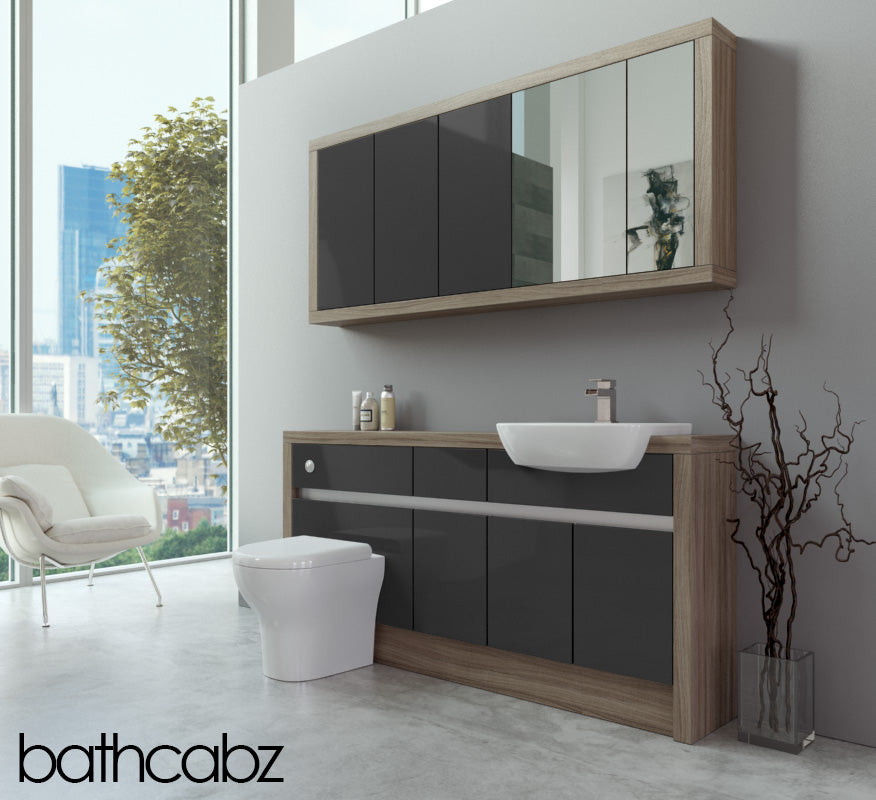 SIDONA DRIFTWOOD BASE & WALL UNITS BATHROOM FITTED FURNITURE