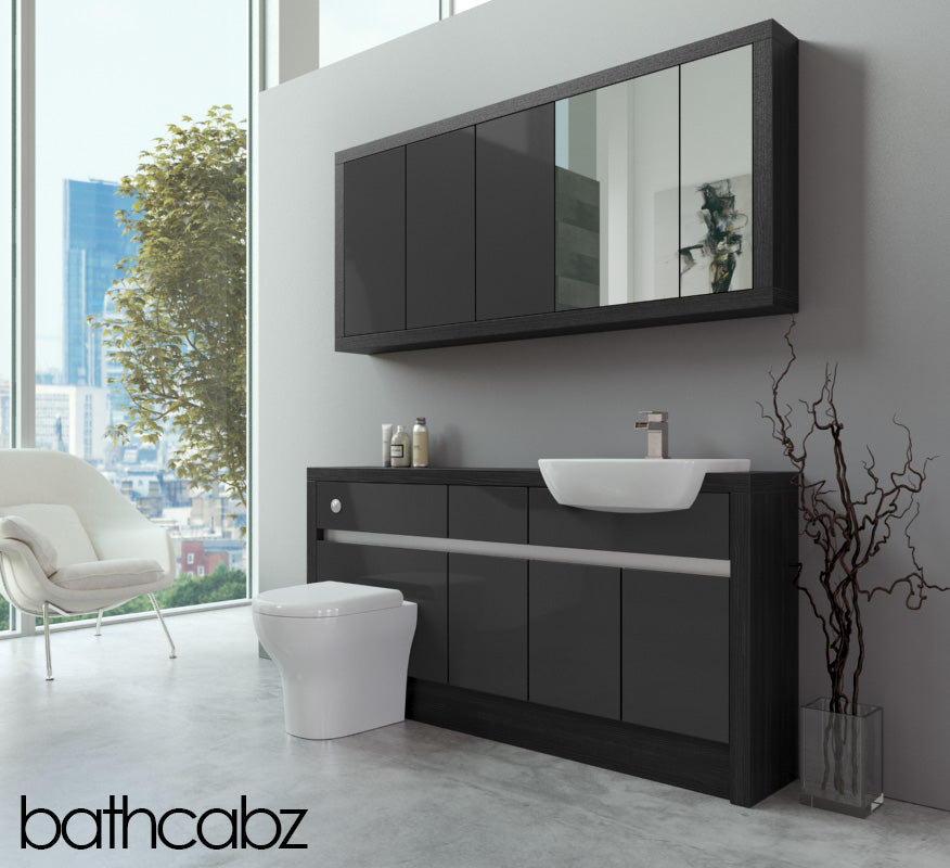 SIDONA HACIENDA BLACK BASE & WALL UNITS BATHROOM FITTED FURNITURE
